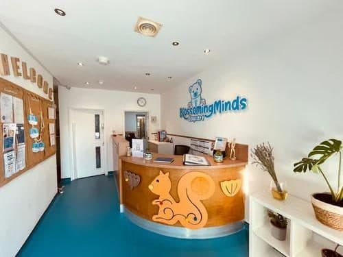 blossoming minds daycare & nursery reception desk interior